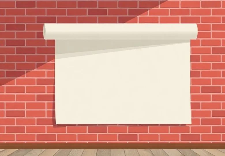 Pose de papier peint, rouleau et brosse à maroufler